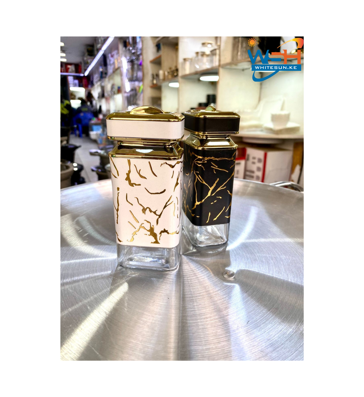 Large golden acrylic multifunctional storage solutions