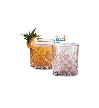 Premium Crystal Whiskey Glass Set – 2-Piece 10oz Old Fashioned Glasses for Bourbon, Cocktails, and Scotch – Elegant Diamond Cut Design