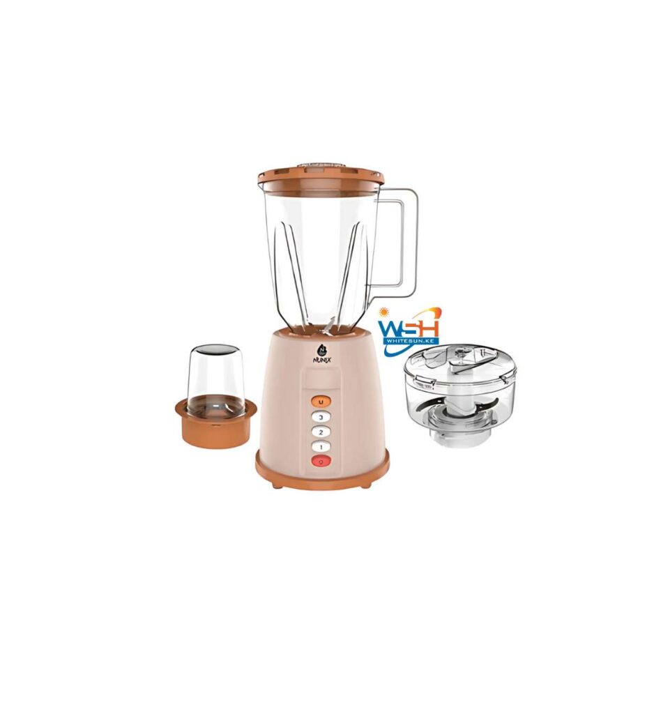 Multi-Function Electric Blender with Grinder & Chopper – 3-in-1 High-Speed Food Processor – 4-Speed Control for Smoothies, Spices & More