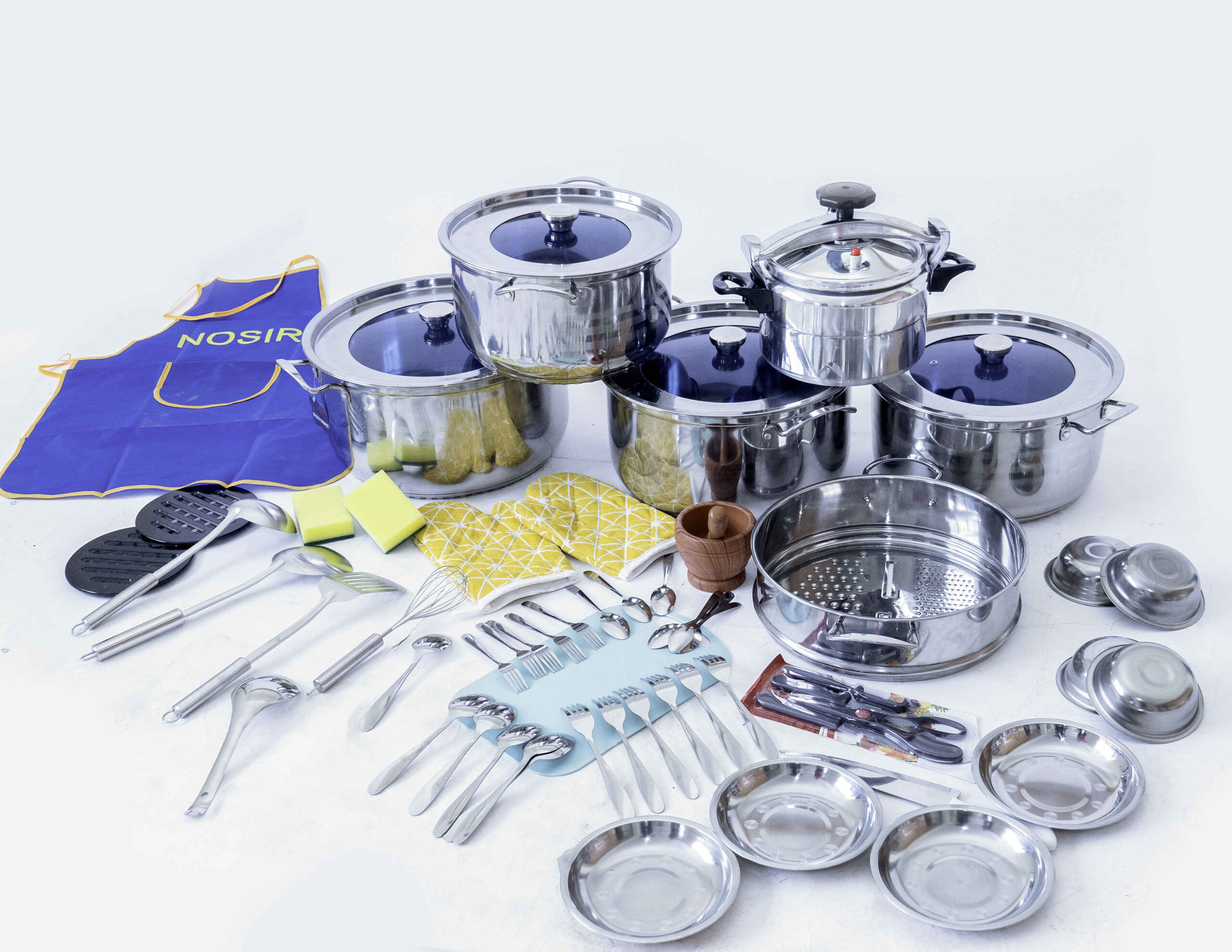 Whitesun DIMORA 62-Piece Premium Stainless Steel Cookware & Kitchenware Set – Induction-Ready, 3-Layer Thermal Base, Healthy Low-Fat Cooking - Image 2