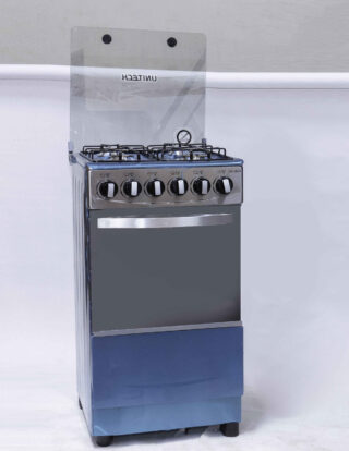 Whitesun UNITECH Germany GS-K76-Q05S 3-Burner Gas Cooker – Stainless Steel, Glass Lid, Cast-Iron Grills, Saba Burners & Rotisserie