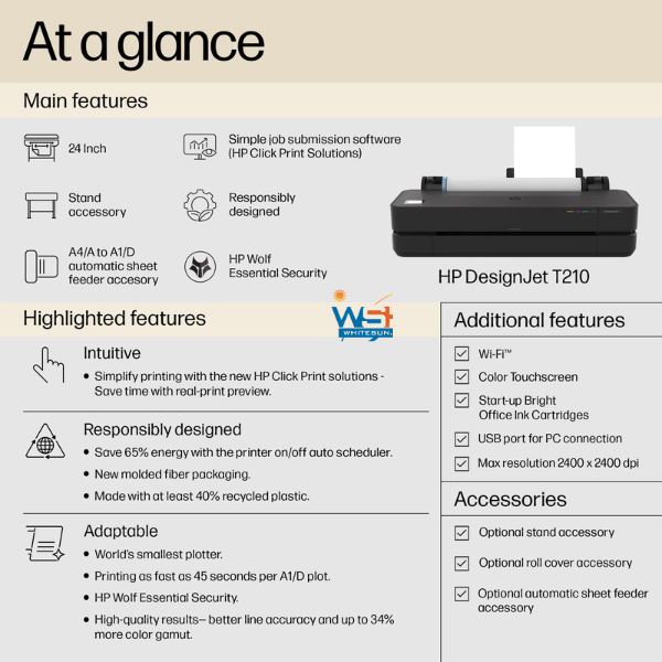 HP DesignJet T210 24-in Printer 2025 Edition