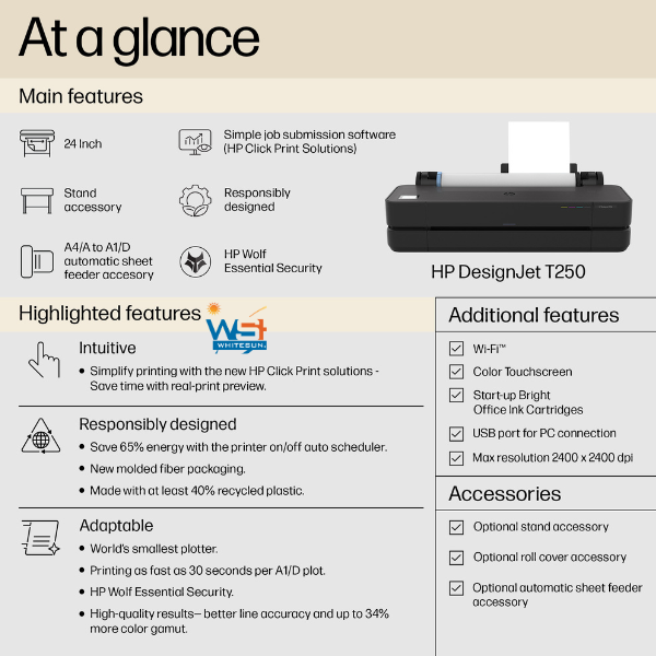 HP DesignJet T250 24-in Printe