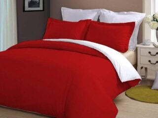4*6 Colored cotton duvet set ( 1 duvet, 2 sheets & 2 pillow cases)