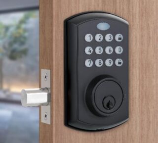 BE-TECH K3UW Smart Deadbolt Lock – Keyless Entry with Password & Tuya Wi-Fi – Matte Black – Auto Lock & Emergency Key Access