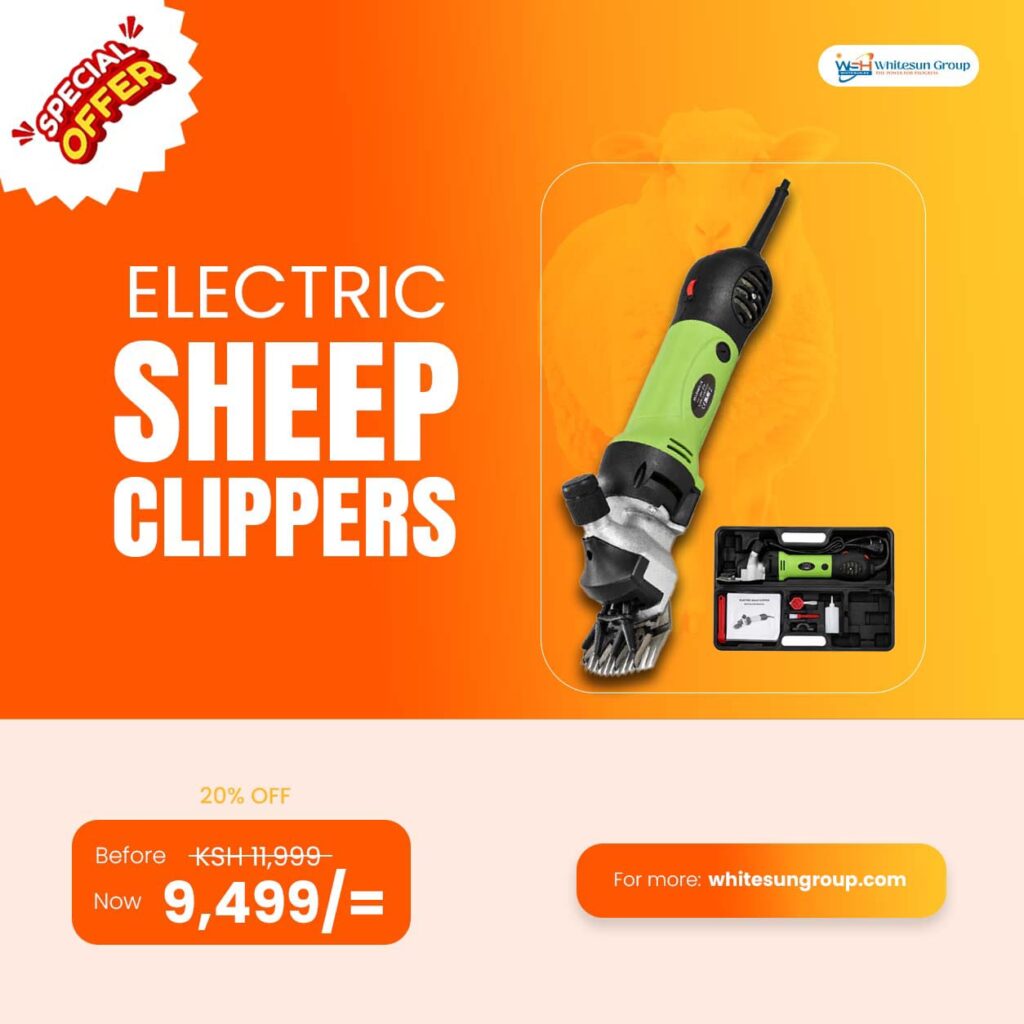 ProShear 500W Electric Sheep Clipper – 6-Speed Adjustable Tension Knob Livestock Grooming Shears with Durable Steel Blades & Maintenance Kit