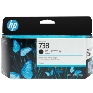HP 738 130-ml Black DesignJet Ink Cartridge, 498N4A