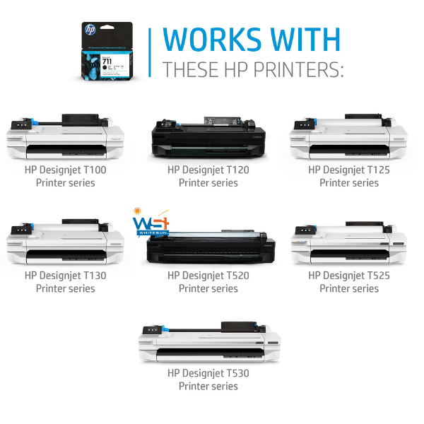 HP 711 80-ml Black DesignJet Ink Cartridge, CZ133A