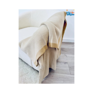 Brown 130*170cm Nordic style woven throw blanket