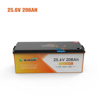 6000 Cycles Life 24V 25.6V 208Ah Lithium Iron LiFePO4 Battery