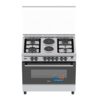 Haier 4 Gas Burner + 2 Electric Plates 90x60 Cooker with Electric Long Oven