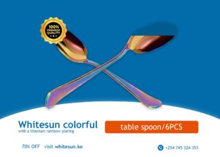 Whitesun colorful table spoon/6PCS