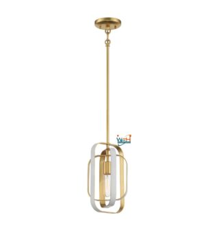 Minka Lavery Aureum 7"W Honey Gold and White Open Cage Mini Pendant Light