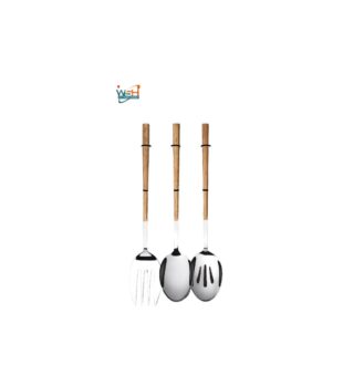 Whitesun 3 pc serving set with wooden handles