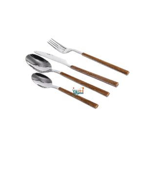 Whitesun 12 pieces dinner set with wooden handle