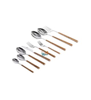 Whitesun 45 piece cutlery set with wooden handle