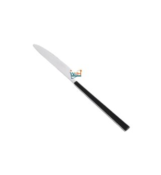 Whitesun 6 pc silver table knives set with black handles