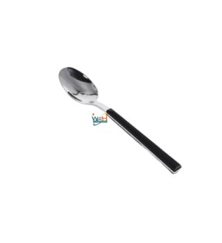 Whitesun 6 Pieces small silver table spoons with black handles