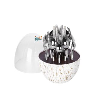 Whitesun 24 pc marbling egg shaped table ware with clear top