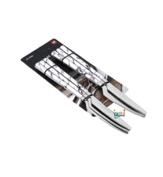 Whitesun 6 pc table knives with white marbling handles