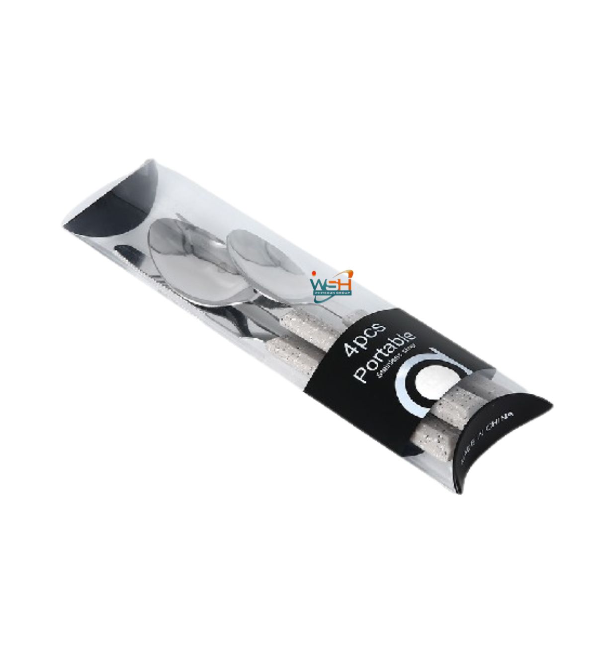 H055 pitted octagonal handle 4PCS/machine polish 1.0/white sprinkled dots