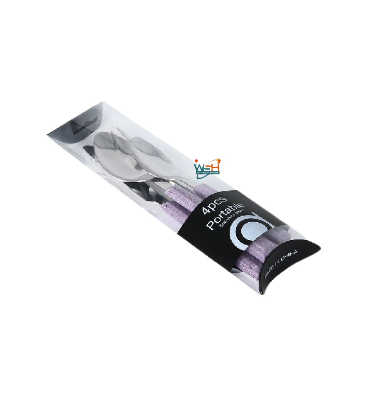 H055 pitted octagonal handle 4PCS/machine polish 1.0/purple sprinkled dots