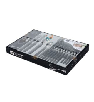 Whitesun 24 pieces cutlery set with black handles