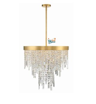 Crystorama Winfield Six Light Chandelier in Antique Gold