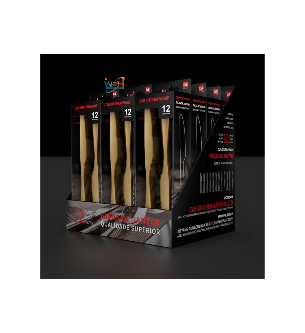 Whitesun 12 Pieces golden table knives - Image 2