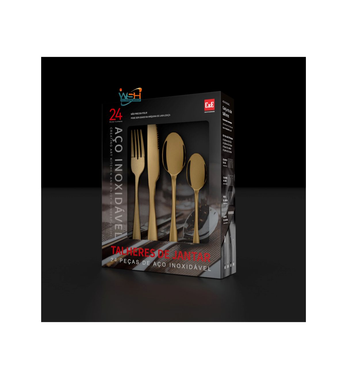 Whitesun 24 piece golden dinner set - Image 2