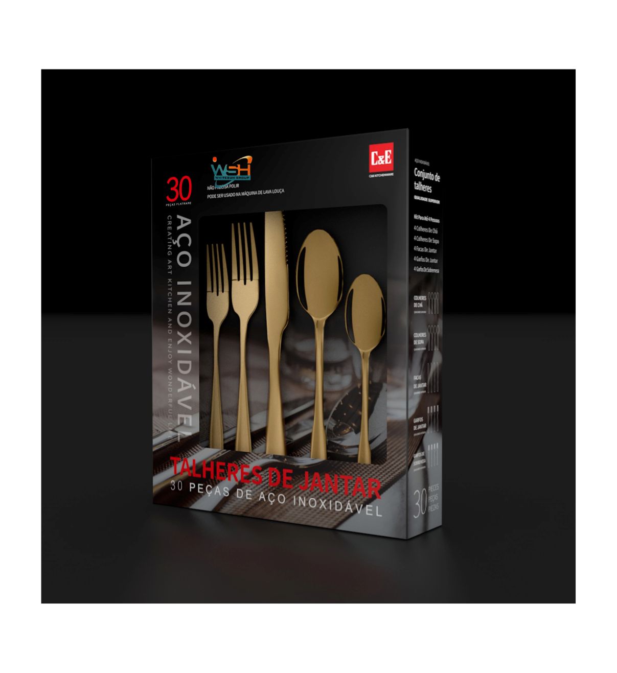 Whitesun 30 piece golden dinner set - Image 2