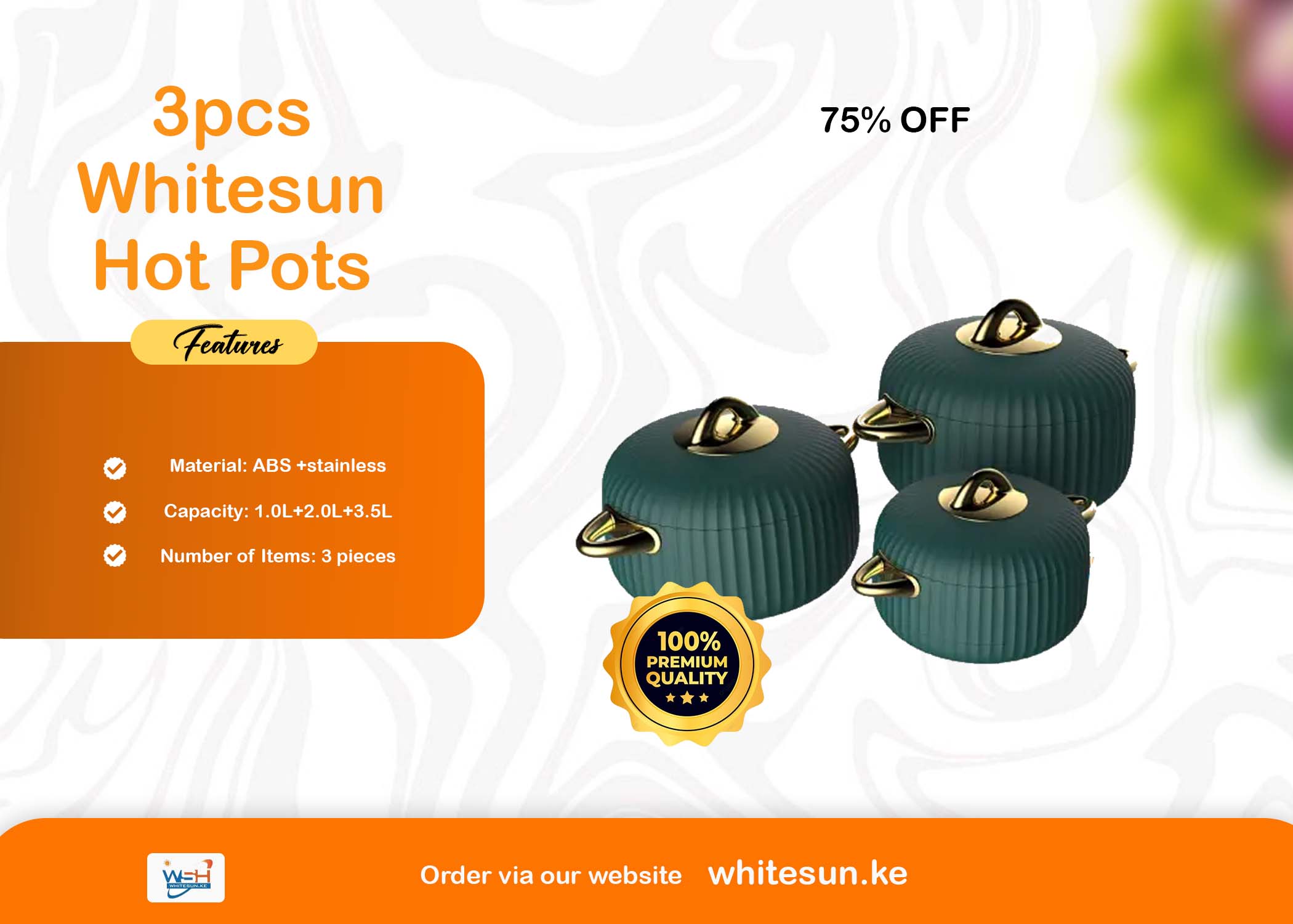 3pcs Whitesun Hot Pots