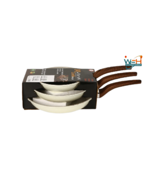 3pcs C&E Kitchenware Fry Pan Double Healthy Safety Induction Aluminum Granite Nonstick Frying Pan Kitchen Cooking Cookware_Cream