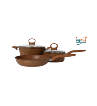 5-piece Nonstick C&E Kitchenware Cookware Set _ Brown