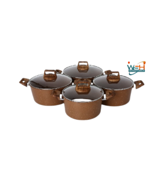 C&E Kitchenware 8 pcs Granite cookware set_Brown