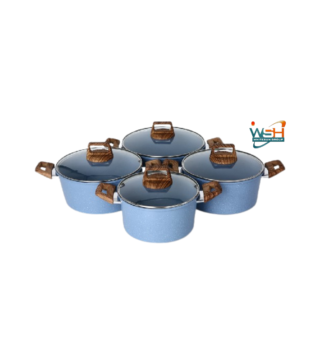 C&E Kitchenware 8 pcs Granite cookware set_Blue