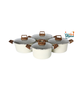 C&E Kitchenware 8 pcs Granite cookware set_White