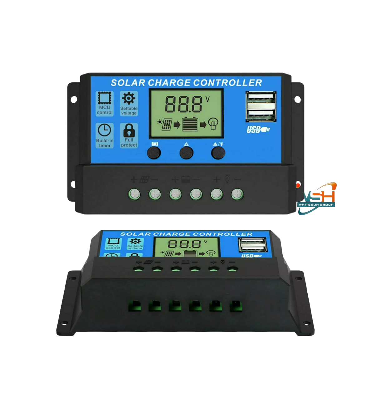 PWM 10A Solar Charge Controller 12V/24V Auto Dual USB Solar Panel Charger