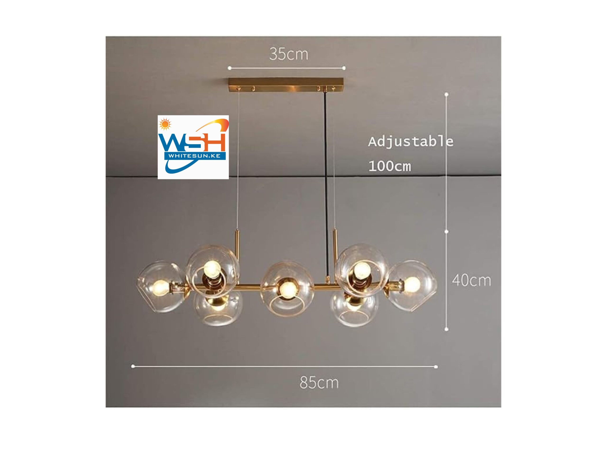 Chandeliers,E14 Pendant Light Pendant Lamp Creative Pendant Lamp Transparent Glass Ball Lampshade Hanging Lamp Atmosphere Chandelier - Image 2