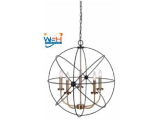 Brilliant Home Design, Starflare 5 Light Pendant in Brass and Dark Brown
