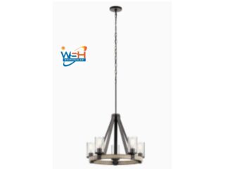 Kichler Barrington 3-light Anvil Iron and Driftwood Rustic Seeded Glass