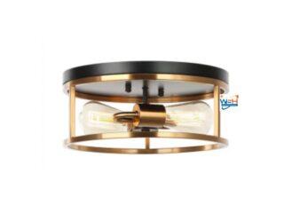 12" Ceiling Light Fixtures, Flush Mount Lighting Round, Gold Metal Finish, Vintage Retro and Modern Industrial Charm Ceiling Lamp for Bedroom Hallway Foyer Entryway