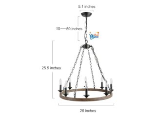 Log Barn A03470 A03399 8-Light Metal Chandelier Black A03470 rustic chandelier