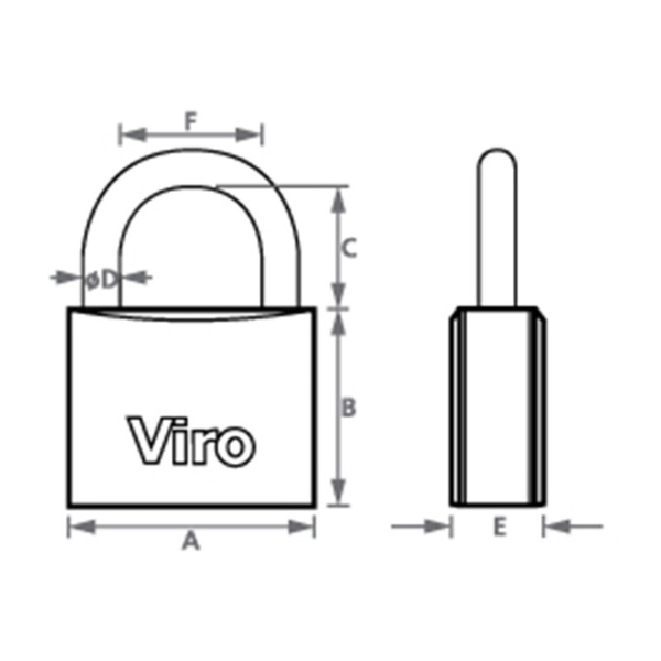 VIRO 301 RECTANGULAR PADLOCK 30 MM