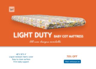 LIGHT DUTY BABY COT  MATT- 48"X 30"X 4"