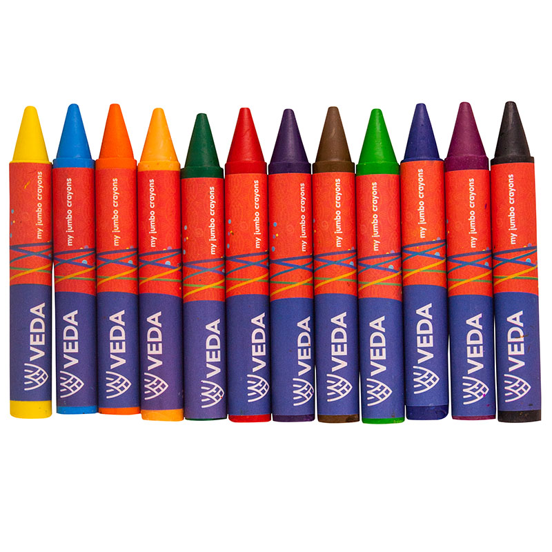 Veda Jumbo Crayons - 12 Colours - Image 3