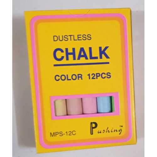 Dustless Chalk Coloured 12 Pieces Colored Writing Chalks