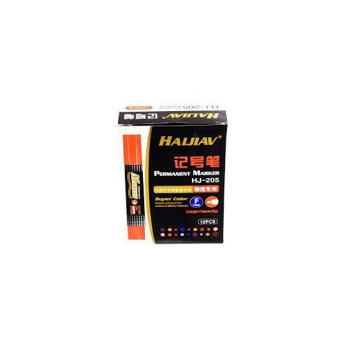 Haijiav HJ-205 High Quality Permanent Marker Large Capacity Red Ink Pack of 10 Pieces - Multi Color - Image 3
