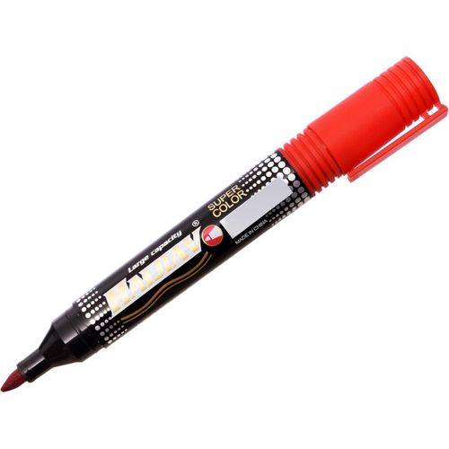Haijiav HJ-205 High Quality Permanent Marker Large Capacity Red Ink Pack of 10 Pieces - Multi Color - Image 4