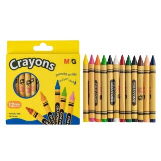 M&G AGMX4225 Non-Toxic Wax Crayons Colors 12 Pieces
